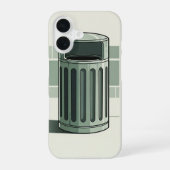 Retro Trash Can Simple iPhone 16ケース (裏面)