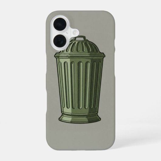 Retro Trash Can Simple iPhone 16ケース (裏面)
