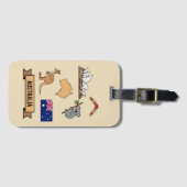 Retro Travel Australia Iconic National Symbols ラゲッジタグ (正面横)