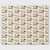 Retro Travel Australia Iconic Symbols ラッピングペーパー (フラット)