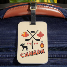 Retro Travel Canada Iconic National Symbols ラゲッジタグ