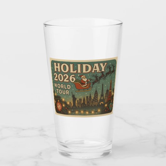 Retro Travel Christmas Mug — Holiday 2026 タンブラーグラス (正面)