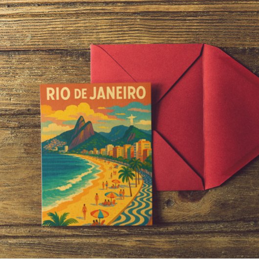 Retro Travel Copacabana Rio de Janeiro Brazil  ポストカード