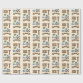 Retro Travel Greece Iconic Symbols  ラッピングペーパー (フラット)