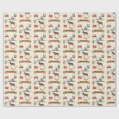 Retro Travel Switzerland Iconic Symbols ラッピングペーパー (フラット)