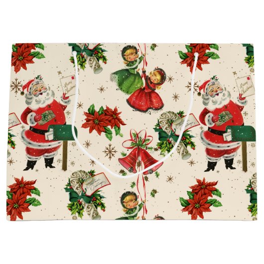 Retro Treasures Christmas ラージペーパーバッグ (正面)