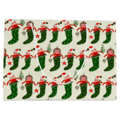 Retro Treasures Christmas Stockings ラージペーパーバッグ (裏面)