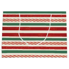 Retro Treasures Christmas stripes ラージペーパーバッグ