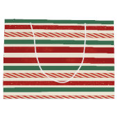 Retro Treasures Christmas stripes ラージペーパーバッグ (裏面)