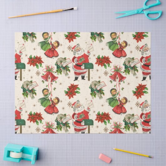 Retro Treasures Christmas Tissue Paper 薄葉紙 (クラフト)