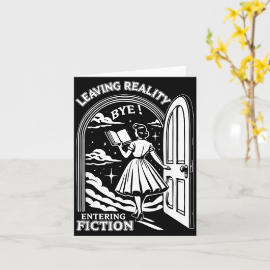 Retro Trendy Bookish Book Lover Reading Quotes Lea カード (黄色い花)