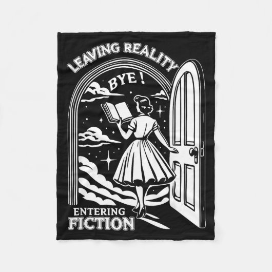 Retro Trendy Bookish Book Lover Reading Quotes Lea フリースブランケット (正面)