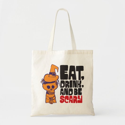 Retro Trick or Treater Eat, Drink, and be Scary  トートバッグ (正面)