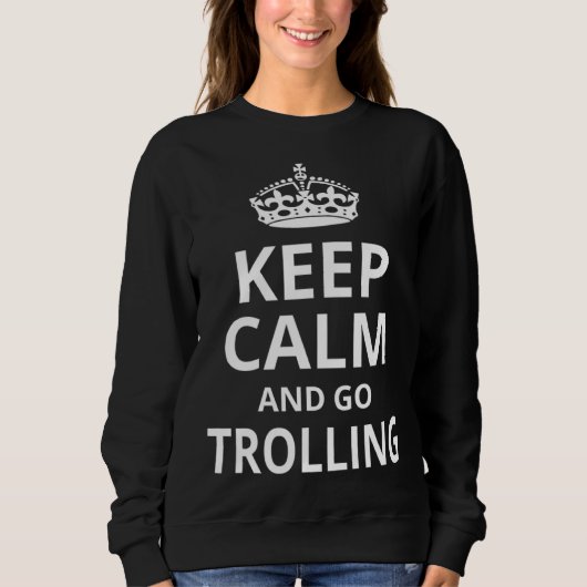 Retro Trolling Fishing 'Keep Calm and Go Trolling  スウェットシャツ (正面)