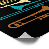 Retro Trombone - Jazz ポスター (角)