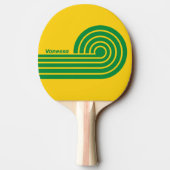 Retro Tropical Banana Dual Curl Stripes with Name 卓球ラケット (裏面)