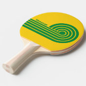 Retro Tropical Banana Dual Curl Stripes with Name 卓球ラケット (正面アングル)