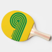 Retro Tropical Banana Dual Curl Stripes with Name 卓球ラケット (横)