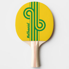 Retro Tropical Banana Dual Stripe Loop with Name 卓球ラケット