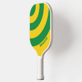 Retro Tropical Banana Three Circle Stripe withName ピックルボールラケット (左)