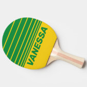 Retro Tropical Banana Three Horizon Stripe & Name 卓球ラケット (横)