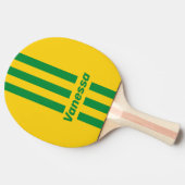 Retro Tropical Banana Three Pin Stripes with Name 卓球ラケット (横)