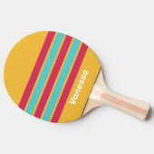 Retro Tropical Breeze Across Striping with Name 卓球ラケット (横)