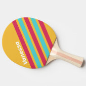 Retro Tropical Breeze Angled Striping with Name 卓球ラケット (横)