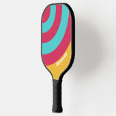 Retro Tropical Breeze Circle Stripe with Name ピックルボールラケット (左)