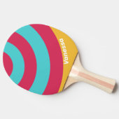 Retro Tropical Breeze Circle Stripe with Name 卓球ラケット (横)