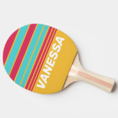 Retro Tropical Breeze Horizon Striping with Name 卓球ラケット (横)