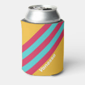 Retro Tropical Breeze Stripes with Name 缶クーラー (缶裏面)