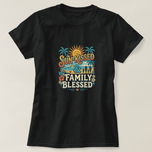 Retro Tropical Family Vacation & Beach Reunion Tシャツ (デザイン正面)