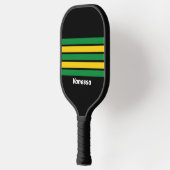 Retro Tropical Palm Across Striping with Name ピックルボールラケット (左)