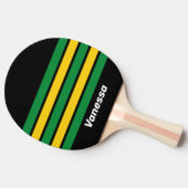 Retro Tropical Palm Across Striping with Name 卓球ラケット (横)