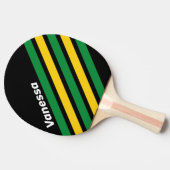 Retro Tropical Palm Angled Striping with Name 卓球ラケット (横)