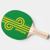 Retro Tropical Palm Dual Stripe Loop with Name 卓球ラケット (横)