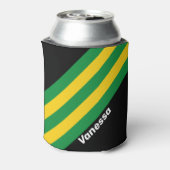 Retro Tropical Palm Stripes with Name 缶クーラー (缶裏面)