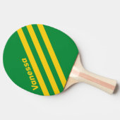 Retro Tropical Palm Three Angled Stripe with Name 卓球ラケット (横)