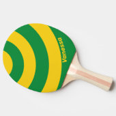 Retro Tropical Palm Three Circle Stripe with Name 卓球ラケット (横)