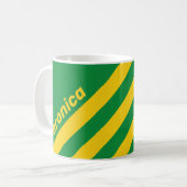 Retro Tropical Palm Three Stripes with Name コーヒーマグカップ (正面左)