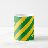 Retro Tropical Palm Three Stripes with Name コーヒーマグカップ (中央)