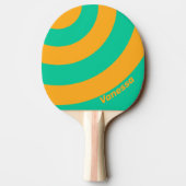 Retro Tropical Punch Circle Stripe with Name 卓球ラケット (裏面)