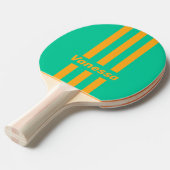 Retro Tropical Punch Pin Stripes with Name 卓球ラケット (正面アングル)