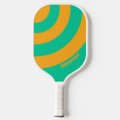 Retro Tropical Punch Three Circle Stripe with Name ピックルボールラケット (裏面)