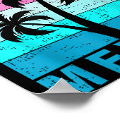 Retro Tropical Sunset Cancun Beach Mexico Summer V ポスター (角)