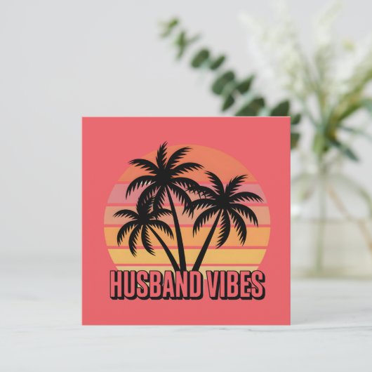 Retro Tropical Sunset Husband Vibes シーズンカード (スタンド正面)