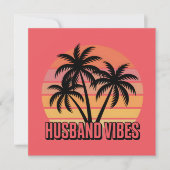 Retro Tropical Sunset Husband Vibes シーズンカード (正面)