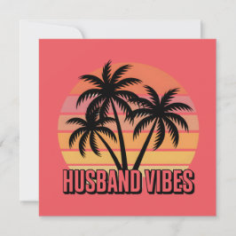 Retro Tropical Sunset Husband Vibes シーズンカード