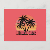 Retro Tropical Sunset Husband Vibes ポストカード (正面)